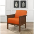 thumbnail image 1 of GZXS Upholstered Armchair Accent Chair with Wide Seat and Wood Frame Retro Lounge Reading Chairs for Bedroom/Living Room/Balcony, Orange, 1 of 4