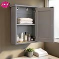thumbnail image 1 of GZXS Wall Mounted Cabinet with Door, Small Storage Cabinet with Adjustable Shelf, Medicine Cabinet for Bathroom, Living Room, Easy Assembly, Gray, 1 of 7