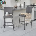 thumbnail image 1 of GZXS Weather-Resistant Wicker Barstools Set of 2, PE Rattan Patio Bar Chairs with Curved Seat and Footrest, 29" Bar Height Stools for Backyard, Balcony or Poolside, Gray, 1 of 9