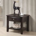thumbnail image 1 of GZXS Wood End Desk, Small Side Table with Drawer, 2-Tiers Design, Espresso, 1 of 6