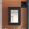 thumbnail image 1 of GZXS Wooden Medicine Cabinet, 20-inch Wall Mounted Bathroom Cabinet with Single Mirror Door & Adjustable Shelves for Bathroom, Living Room, Entryway, Black, 1 of 9