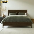 thumbnail image 1 of GZXS Wooden Platform Bed with Tapered Legs, Pine Wood Construction, King Size, Easy Assembly, Espresso, 1 of 7