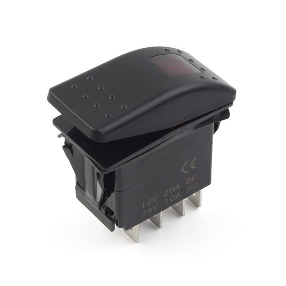 GZYF 5 pin 308-1038 Onan 308-1038 RV Generator Rocker ABS Start Stop Switch Button Red Lens for RV Toggle Switches for Vehicle Trucks Boats Auto Motorcycles (NOT a Momentary Switch)