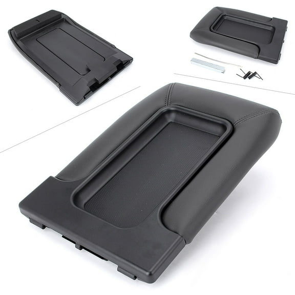 GZYF Center Console Lid Kit Arm Rest Latch for Selected GM Models 2002- 2007 Chevrolet Avalanche 1500 2500 / 2001-2007 GMC Sierra Silverado 1500 2500HD 3500 GMC Sierra, Black