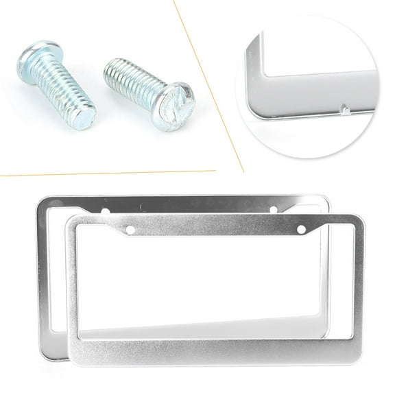 GZYF License Plate Frames, 2PCS 4 Holes Stainless Steel Polish Mirror Car License Plate Cover Holders for US Vehicles