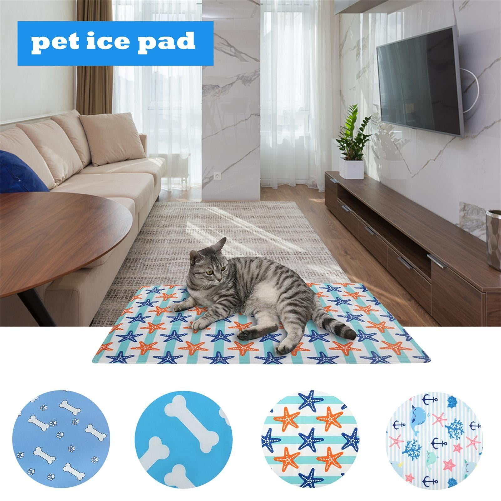GZYNH Cooling Dog Bed, Self Pet Cooling Mat with Pillow, Ice Silk