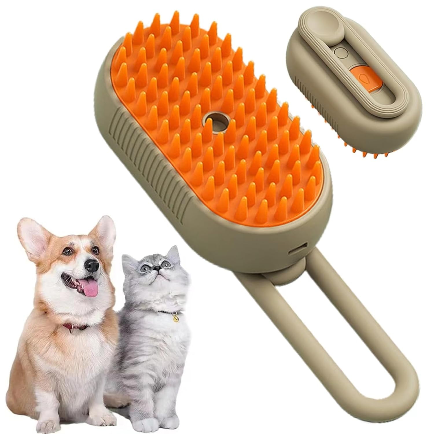 GZYS 3 In1 Cat Steam Brush One Touch Spray Pet Hair Removal Tool 360 Rotating Handle Cat Brush With Steam Silicone Massage Comb Cat Brush For Shedding Multifunctional Dog Hair Brush Walmart