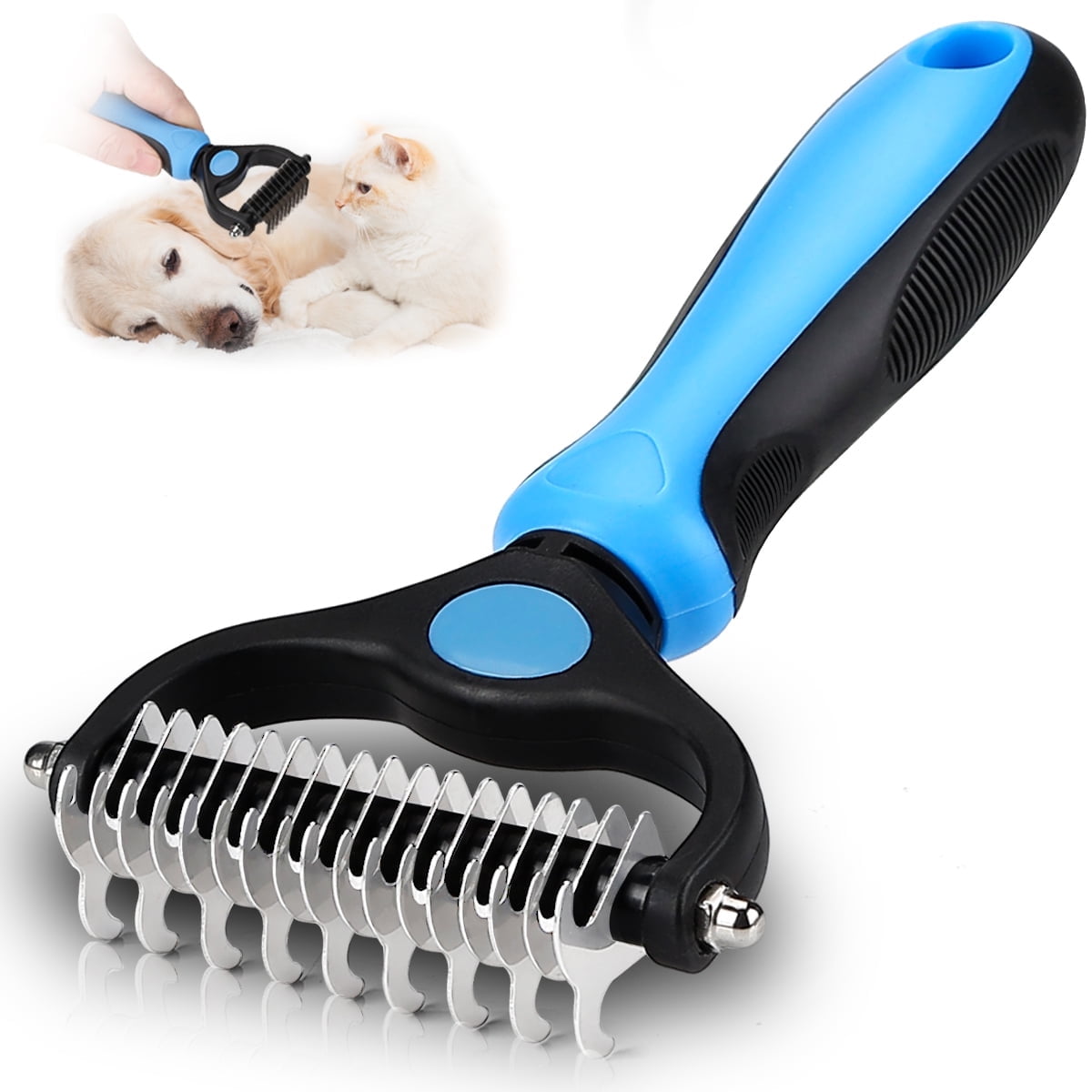 GZYS Pet Grooming Dematting Brush Undercoat Rake for Dogs & Cats 2