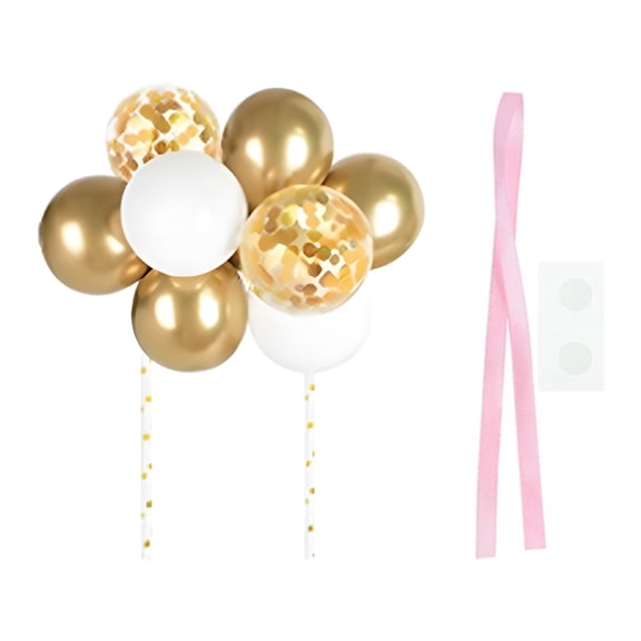 GZZQY 10 Pcs 4 Inch Balloons Cake Topper Happy Birthday Mini Balls Cake Topper DIY Baking Decoration for Anniversary Birthday Party Baby Shower Decor