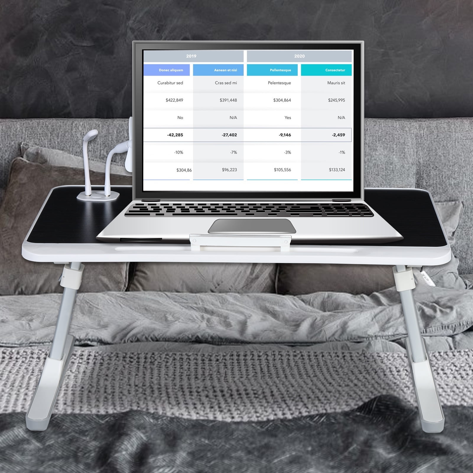 Livhil lap desk laptop stand for bed table fordable lap table with cup
