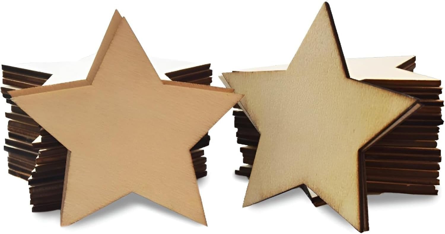 100 Pcs 4 X 4 Inch Unfinished Wood Pieces Square Unfinished