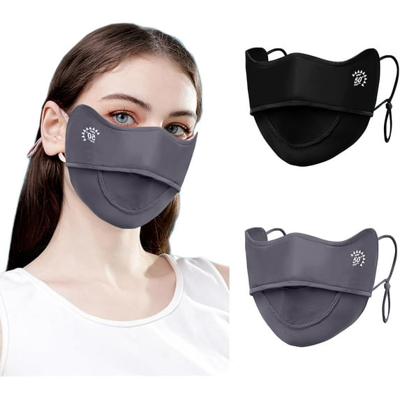 GZhLonKiMa 2Pcs UV Face Mask, Sun Masks for Women, Cooling Breathable ...