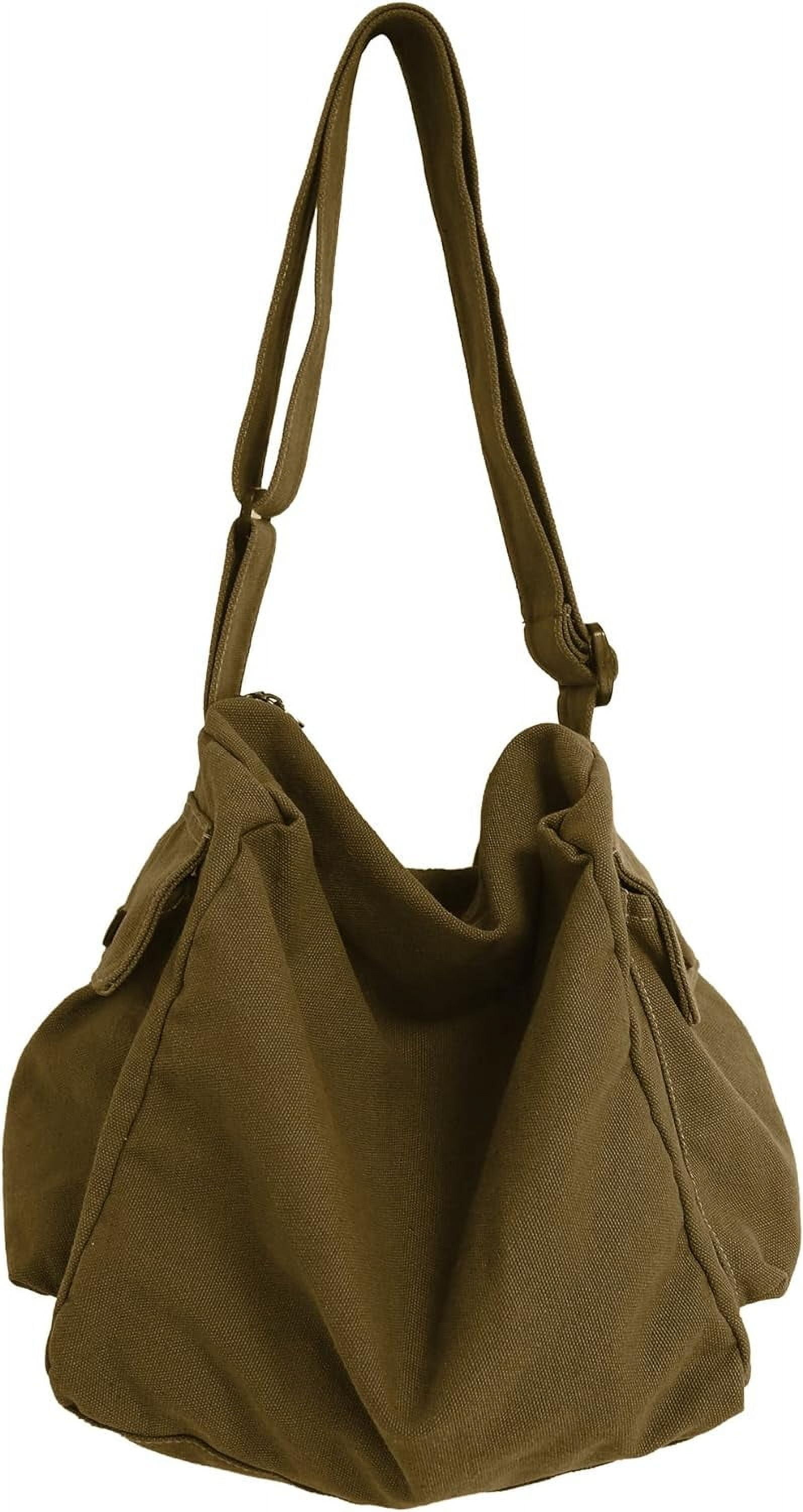 ★EMS★ SQUARE HOBO BAGIVORY GZhLonKiMa Canvas Tote Bag Hobo Crossbody Handbag Big