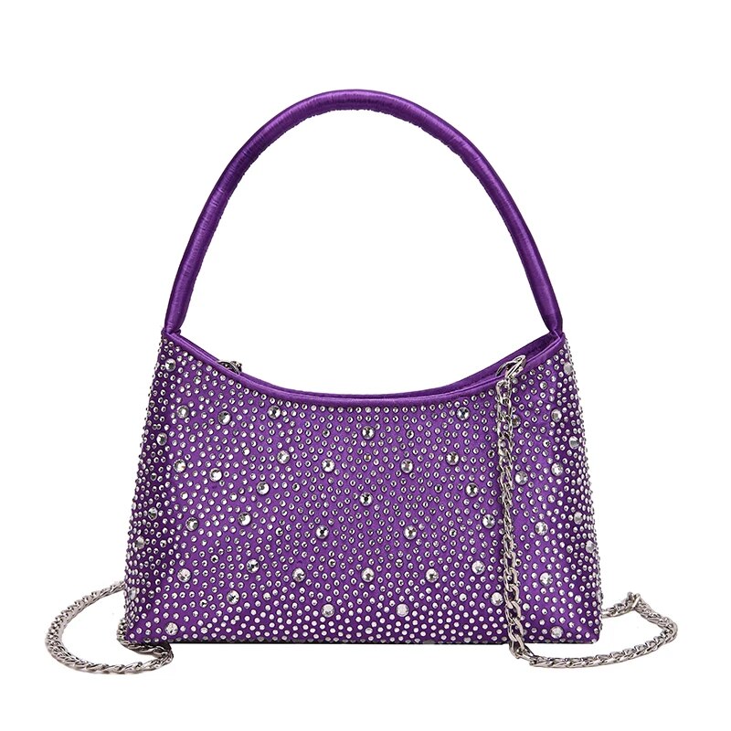 GZhLonKiMa Fashionable Luxury Colorful Water Diamond Shoulder Tote Bag Ladies Designer Banquet