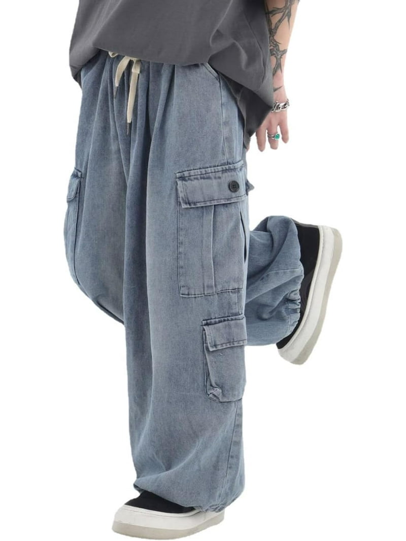 GZhLonKiMa Jeans for Women Men Baggy Jeans Y2K Baggy Cargo Pants