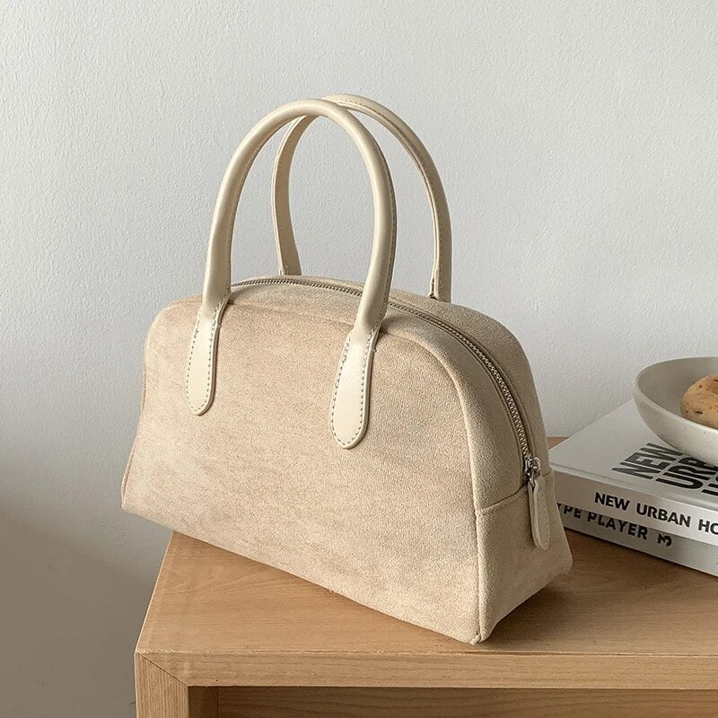 Korean Leather Minimalist Handbag - Boston Bag in Multi-Styles
