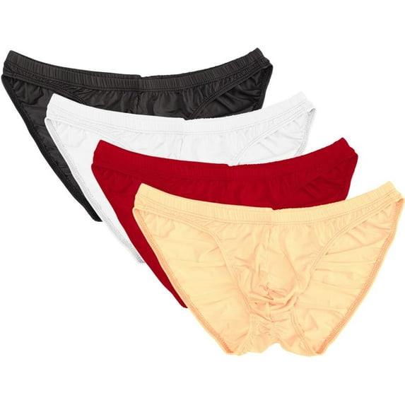 GZhLonKiMa Men's Sexy Bikini Brief Elastic Silky Ruched Back Underwear ...