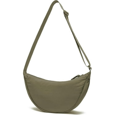 GZhLonKiMa Nylon Crescent Bag for Women Men Lightweight Travel Small Sling Shoulder Bag Purses with Adjustable Strap