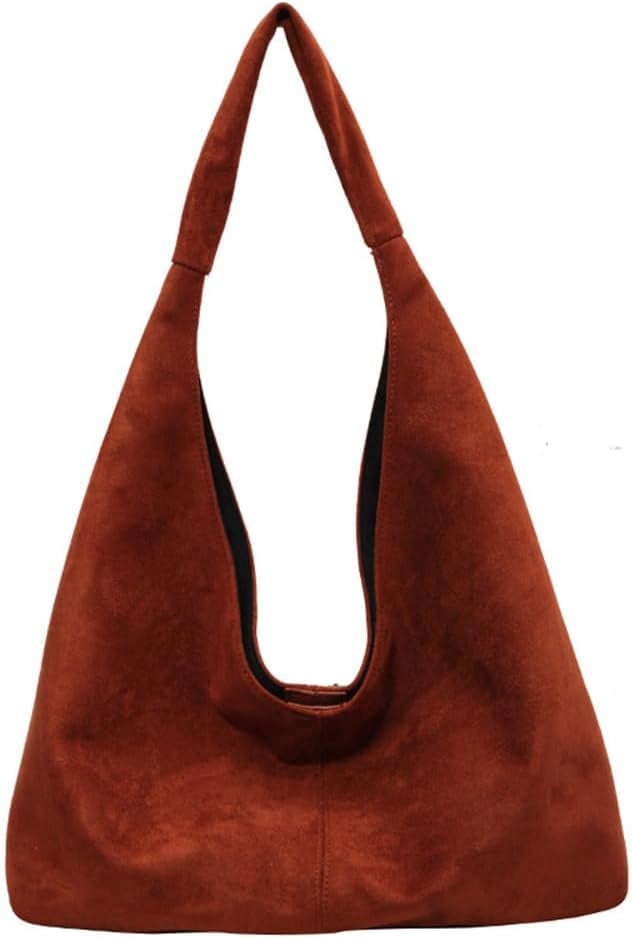 Women's Suede Hobo Shoulder Bag | Hand-Woven Tote, 14.5x5.1x10.2 Inches, Casual & Professional