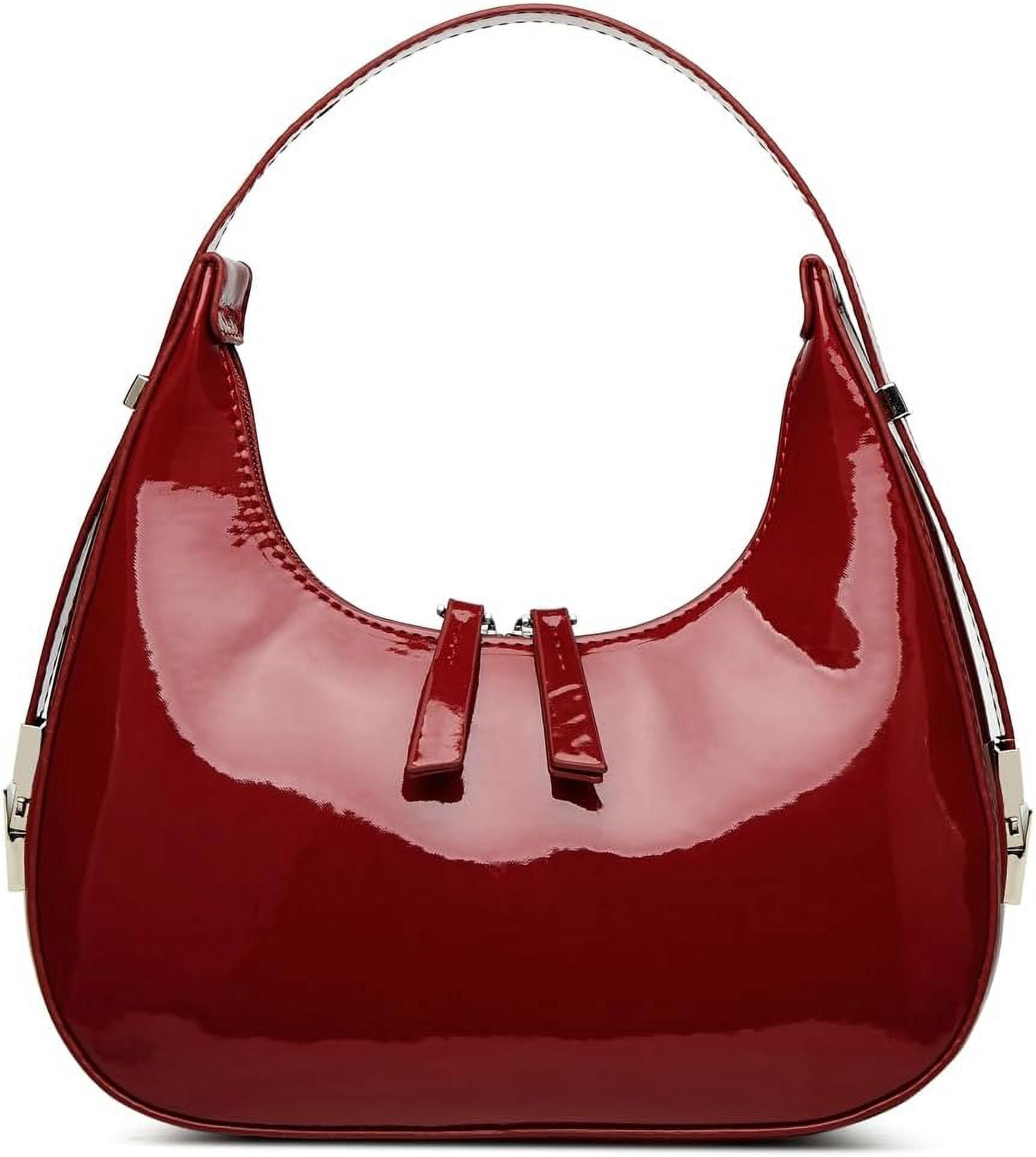 Y2K Shoulder Bag | Pleated Retro Hobo Purse With Buckle | 90s Style Underarm Bag & Clutch