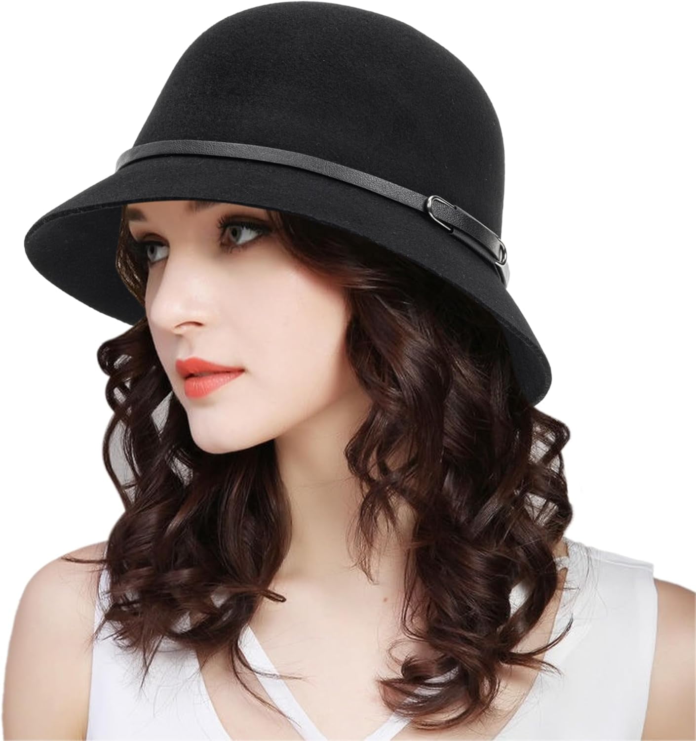 Wool Blend Cloche Hat 1920s Vintage Style Crushable Foldable Bucket Hat Womens 1920s Bucket Cloche Hat Winter Wool Crushable Bowler  main image 4