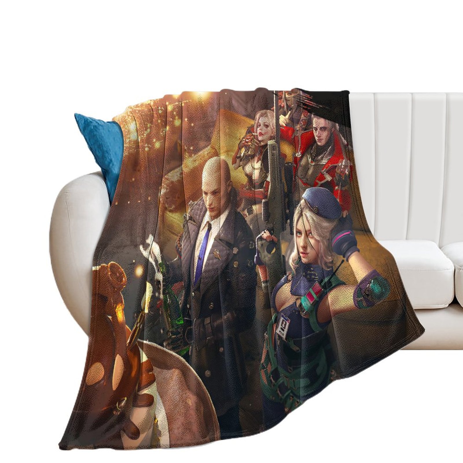 Ga_rena Free Fi_re Household Soft Cartoon Anime Printed Plush Flannel