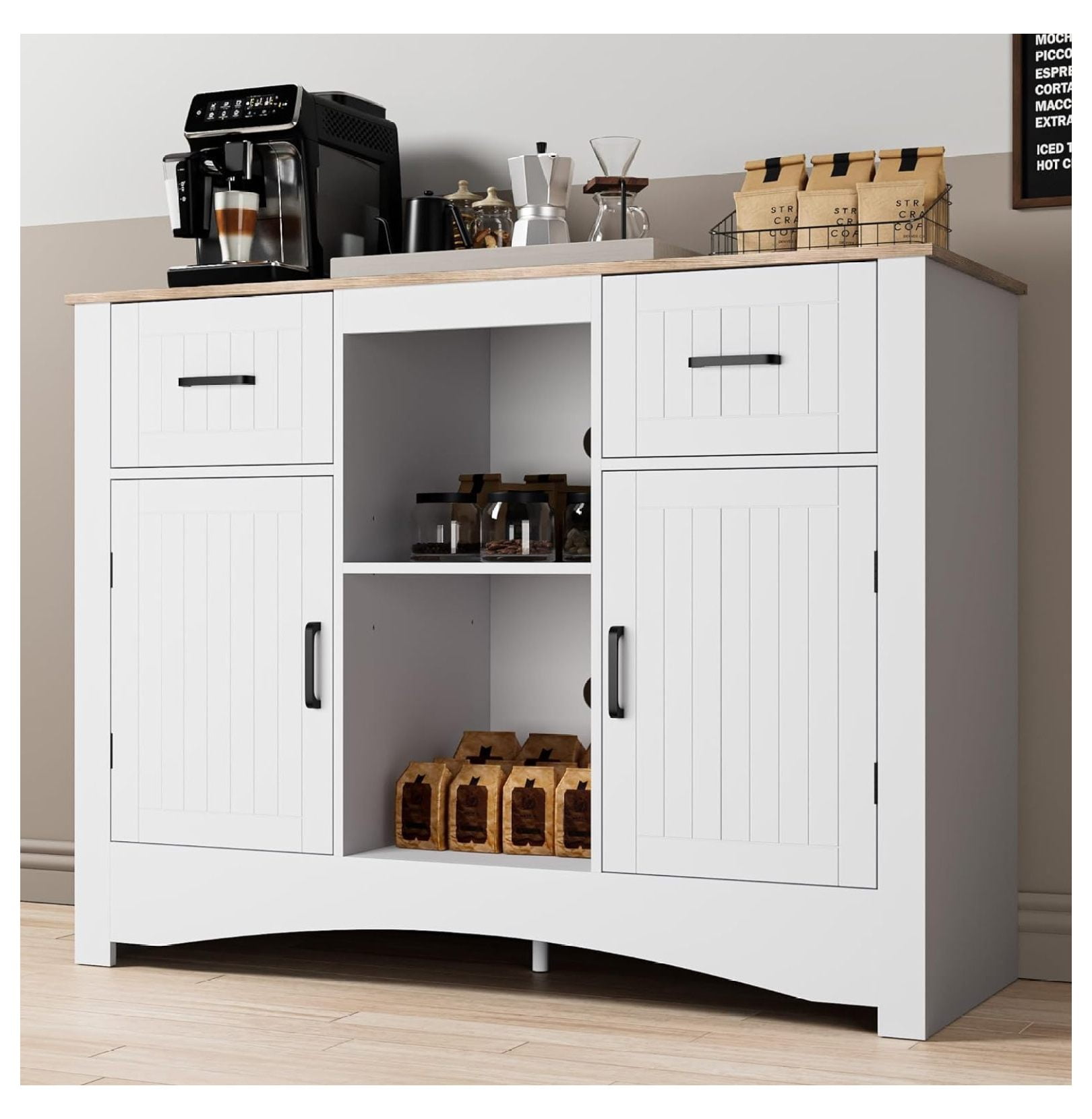 GaGaLee Buffet Storage Cabinet with Doors and Adjustable Shelves, 42.5 ...