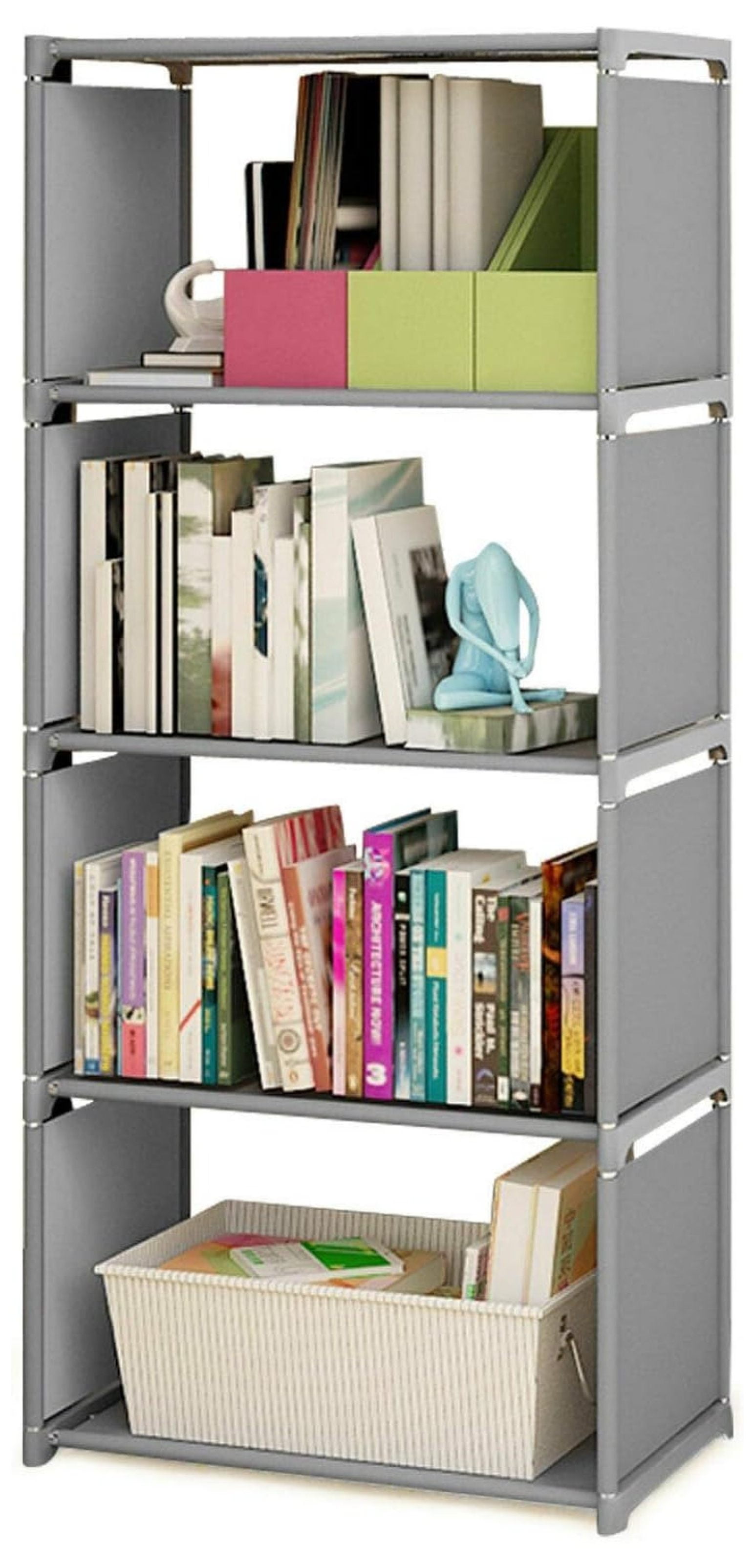 GaGaLee Vintage Open Bookshelf - Collection 4-Shelf Wood Bookcase ...