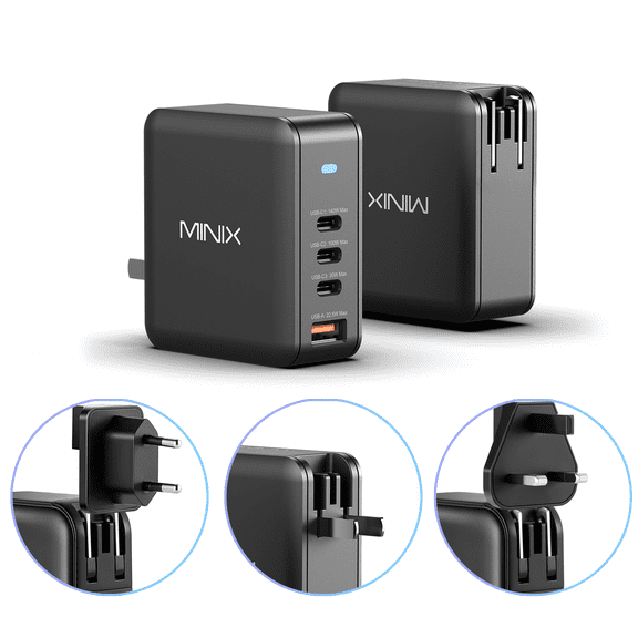 GaN Wall Charger,165W USB C Charger 4-Port GaN Adapter Fast Wall Charger Foldable and Compact for MacBook,Laptops,iPad,iPhone Series,Samsung,Support with Dynamic Smart Detection