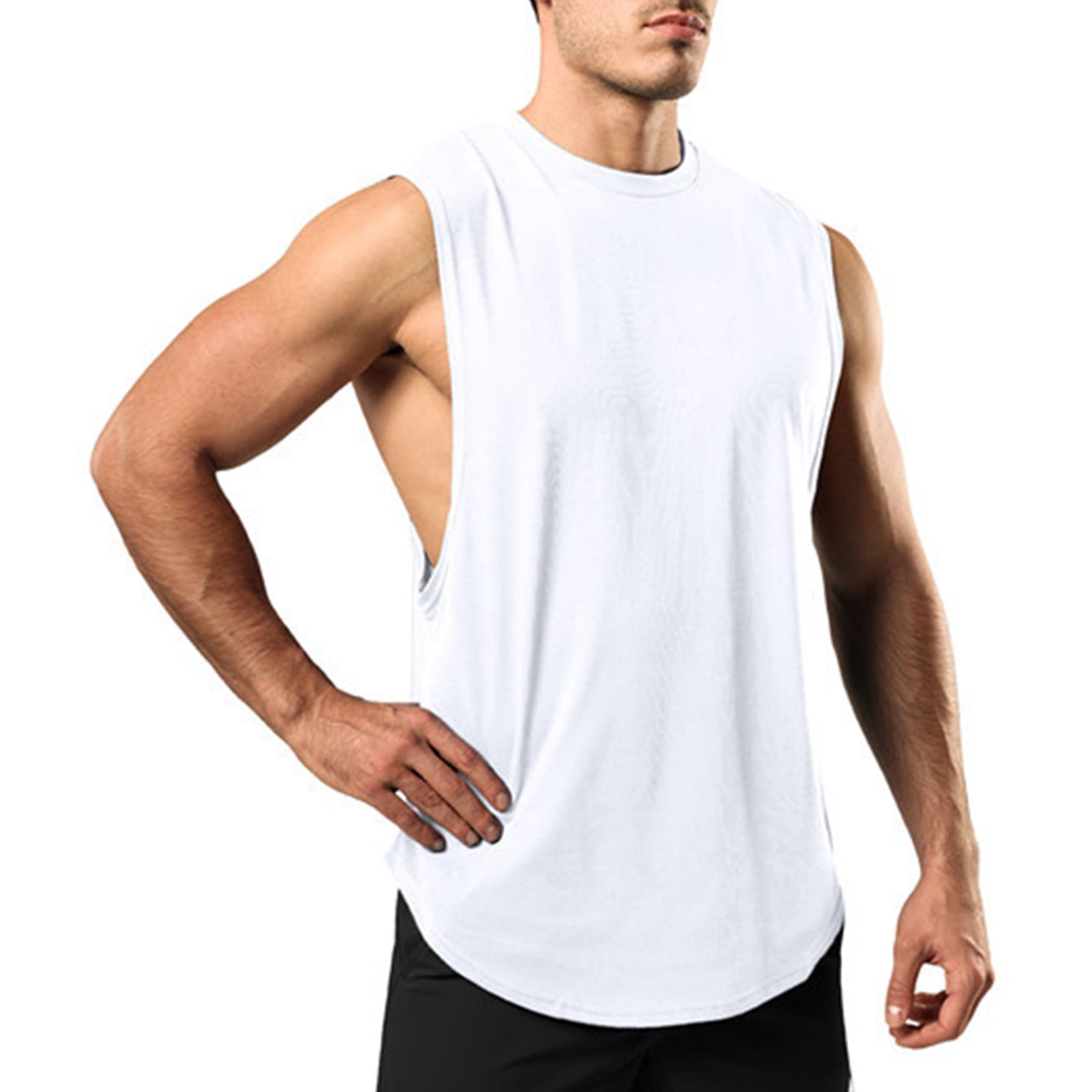 Men's Plus Size Round Neck Wide Strap Tank main image 1