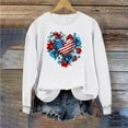 thumbnail image 1 of GaThRRgYP All Season Round Neck Long Sleeve Top Women,Ladies Long Sleeve Round Neck Independence Day Casual Printed Top White XL, 1 of 5