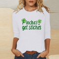 thumbnail image 1 of GaThRRgYP Blouses for Women 2025 Womens Plus Size $5,Women's St. Patrick's Day Printed Crew Neck 3/4 Sleeve T-Shirt Loose Tops White XXL, 1 of 4