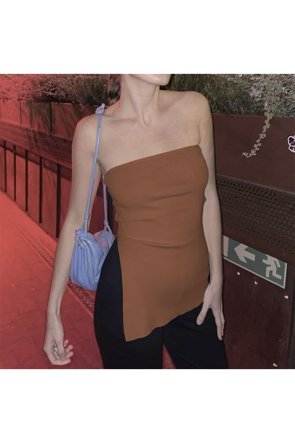 Bras for Women GaThRRgYP Fashion Women's Split High Elastic Wool Fabric Slim Sexy Bra Top