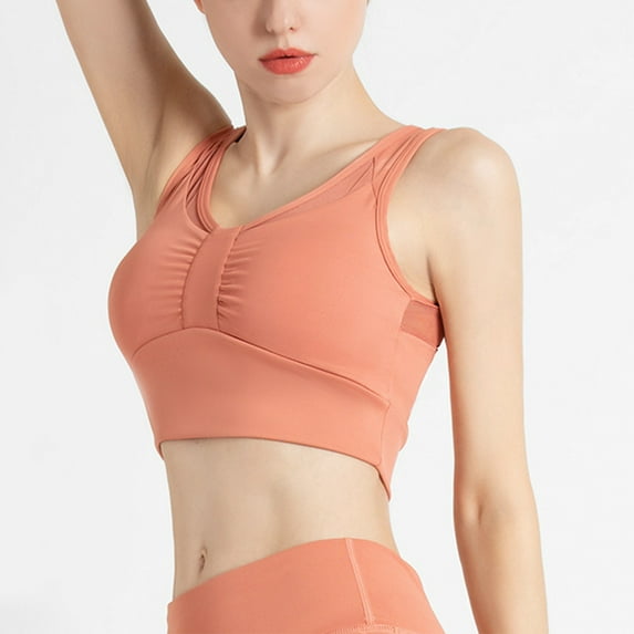 GaThRRgYP Bras for Women GaThRRgYP Women's Sports Bra Fall/Winter New Shock-proof Gathering Running Mesh Breathable Yoga Fitness Sports Underwear