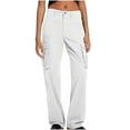 thumbnail image 1 of GaThRRgYP Cargo Pants for Women Plus Size,Women's Color Loose and Comfortable Cotton Casual Pants, 1 of 5