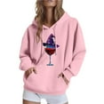 thumbnail image 1 of GaThRRgYP Chic Winter Sweatshirt Female,Women Long-sleeved Hooded Pocket Halloween Printed Casual Loose Sweatshirt Pink S, 1 of 4