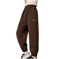 thumbnail image 1 of GaThRRgYP Children Pants Girls,Toddler Boys Cargo Jogger Sweatpants,New Casual Pants for Children's Clothing Sports Pants for Children Foot binding Waist Pants for Girls Coffee 120, 1 of 2