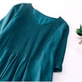 thumbnail image 1 of GaThRRgYPDress for Women Short Sleeves under $5,Women's Retro Round Neck Pocket Waist Up Travel Vacation Dress, 1 of 6
