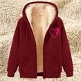 thumbnail image 1 of GaThRRgYP Coats for Women Plus Size,Jackets for Women,Women's Long Hoodies Tunic Winter Warm Fleece Lined Zip Up Hooded Sweatshirt Jacket Coat Wine XXL, 1 of 4