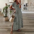 thumbnail image 1 of GaThRRgYP Elegant Satin Slip Short Sleeve Dress,Womens Spring and Summer V-Neck Solid Casual Short Sleeved Long Dress Dark Gray L, 1 of 3