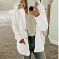 thumbnail image 1 of GaThRRgYP Everyday Ladies Outer Jacket Winter Autumn,Women Hooded Sweater Coat Winter Warm Wool Zipper Coat Long Sleeve Outwear White S, 1 of 6