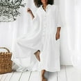 thumbnail image 1 of GaThRRgYP Fall 2025 Women's Loose Wide Leg Jumpsuits,Women Casual Solid Turn-down Collar Cotton Linen Romper Long Playsuit Zipper Jumpsuit, 1 of 6
