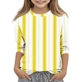 thumbnail image 1 of GaThRRgYP Girls Graphic Print Sweatshirt,Boys Girls Shirts Interest Stripe Print Tshirt 3/4 Sleeve Top Funny Graphic Tshirts 3-12 Years Yellow 5 Years, 1 of 4