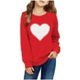 thumbnail image 1 of GaThRRgYP Girls Graphic Print Sweatshirt,Children's and Girls Clothes Plus Size,Boys and Girls Valentine's Day Printed Fashionable and Cute Round Neck Printed Long Sleeved Hoodie Top Red#2 5 Years, 1 of 2