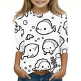 thumbnail image 1 of GaThRRgYP Girls Graphic Print Sweatshirt,Children's Graffiti Printed Sleeve Round Neck Children's Top Hoodie White#5 4 Years, 1 of 5