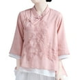 thumbnail image 1 of GaThRRgYP Going Out Tops for Women,Tops for Women,Fashion Women Long Sleeve Comfortable Breathable Round--Neck Shirt Tops Pink XXL, 1 of 4
