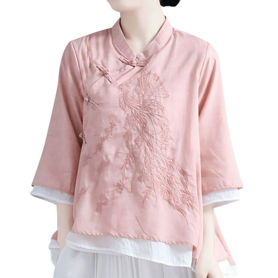GaThRRgYP Going Out Tops for Women,Tops for Women,Fashion Women Long Sleeve Comfortable Breathable Round--Neck Shirt Tops Pink XXL