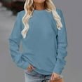 thumbnail image 1 of GaThRRgYP Going Out Tops for Women,Summer Tops for Women under $10,Women Long Sleeves Casual Shirts Color Round Neck Sweatshirt Crewneck Pullover Tunic Tops Blue L, 1 of 4