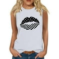 thumbnail image 1 of GaThRRgYP Women's Sleeveless Elastic Waist Top,Womens Tank Tops Independence Day Graphic Tank Tops Summer Loose Tanks Music Vacation Tank White S, 1 of 4
