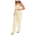 thumbnail image 1 of GaThRRgYP Jumpsuits and Rompers Woman,Womens Rompers for Summer Dressy,Women's Solid Color High-Waisted Sleeveless Off-The-Shoulder Sequin Slim Long Sequin Romper Beige M, 1 of 6